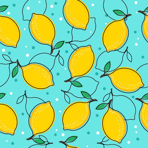 Helder naadloos patroon met citroenen