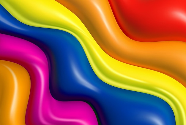 Heldere abstracte veelkleurige 3D gekleurde golven achtergrond Golvende achtergrond