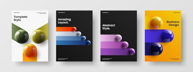Heldere brochure vector ontwerp lay-out set