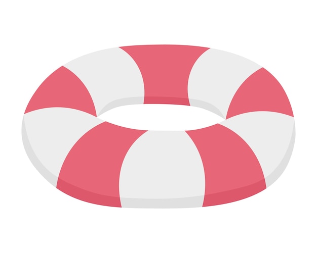 Heldere, gekleurde opblaasbare ring voor veilig zwemmen. Doodle platte clipart. Alle kleuren zijn overgeschilderd.