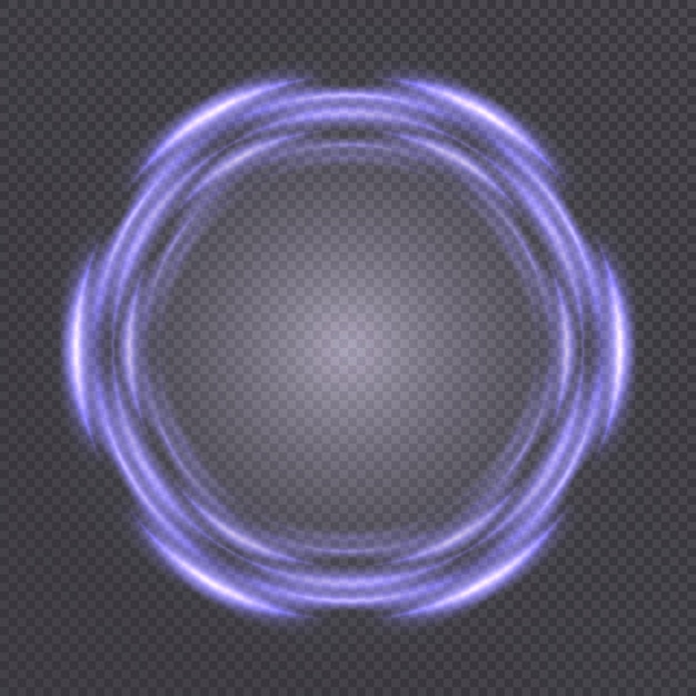 Heldere gloeiende ring. Fel gloeiend neon frame gemaakt van lichtgevende balken. fractaal ontwerp. Vector