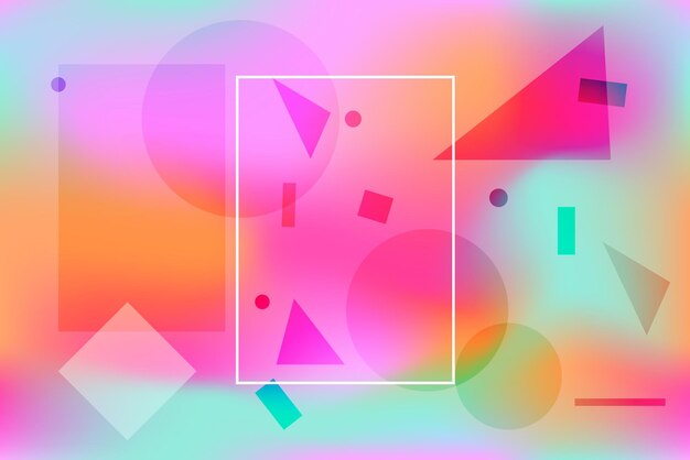 Heldere kleurrijke levendige achtergrond met abstracte geometrische vormen