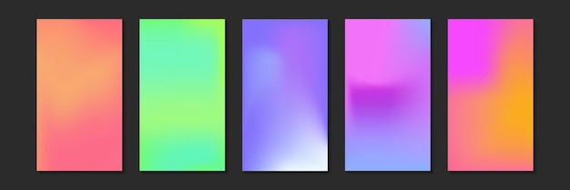 Vector heldere kleurrijke verloopachtergronden voor sociale media