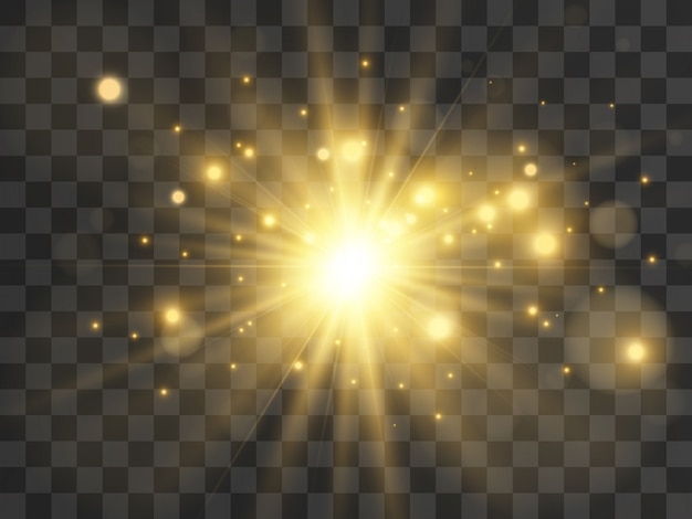 Vector heldere mooie ster. illustratie van een lichteffect op een transparante achtergrond.