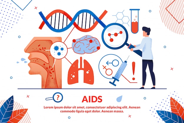 Heldere poster inscriptie aids vector illustratie