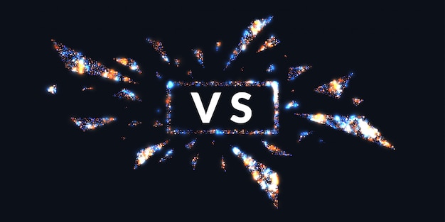 Heldere postersymbolen van confrontatie VS. illustratie.