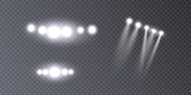 Heldere projectoren voor stadion- en sportverlichting Blauwe schijnwerpers Vector