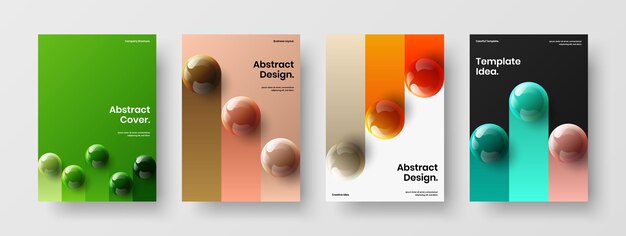Heldere realistische bollen pamflet illustratie bundel