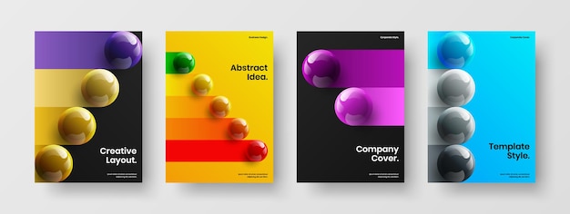 Heldere realistische orbs corporate cover concept collectie