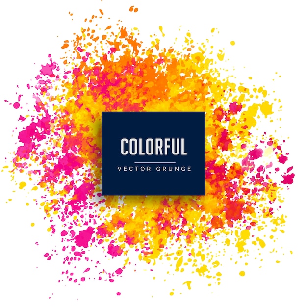 heldere roze gele aquarel splash vector achtergrond