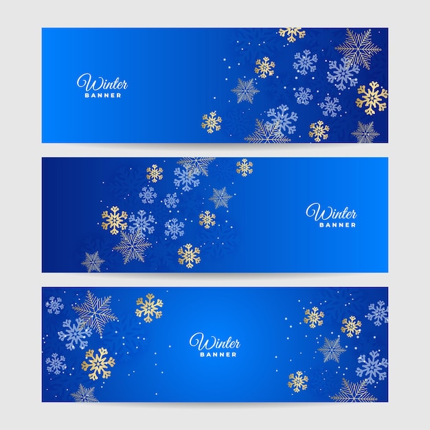 Heldere sneeuw blauwe sneeuwvlok ontwerpsjabloon banner