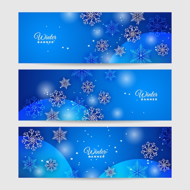 Heldere sneeuw Blauwe sneeuwvlok ontwerpsjabloon banner