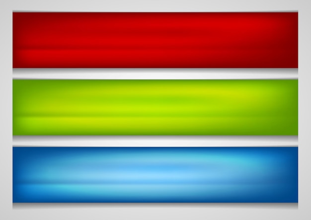 Heldere vloeiende gradiënt abstracte banners Web headers vector ontwerp