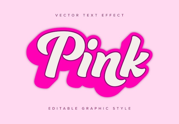 Vector helderroze tekst-effect mockup