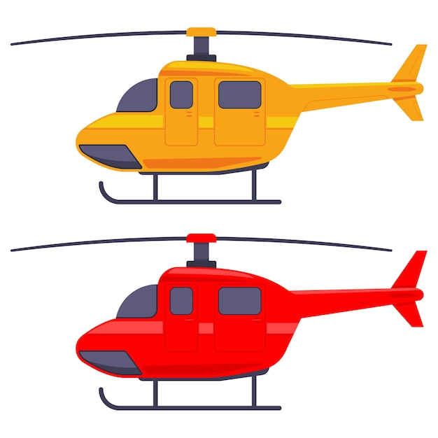 Helicopter cartoon illustration isolated on a white background.