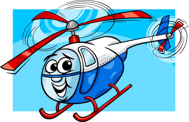 헬리콥터 또는 헬기 만화 일러스트 레이션