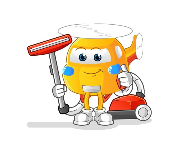 Helicopter clean with a vacuum  character vector