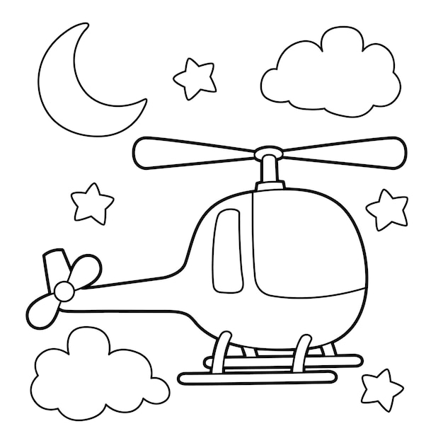 Helicopter Coloring Page