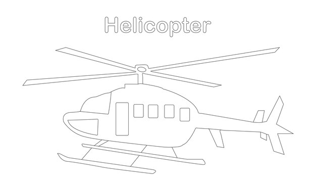 Vector helicopter coloring page