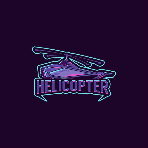 Дизайн логотипа Helicopter Esports Premium Gaming Vector