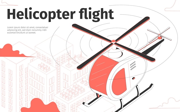 Helicopter flight illustration