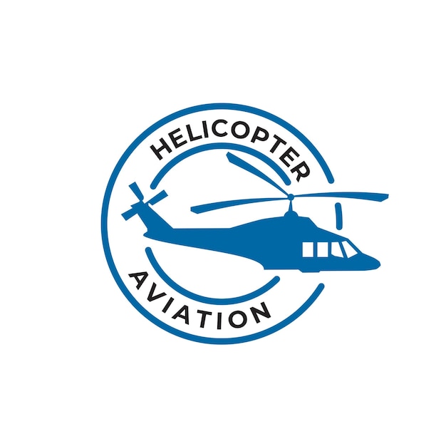 Vector helicopter flight school academy logo design