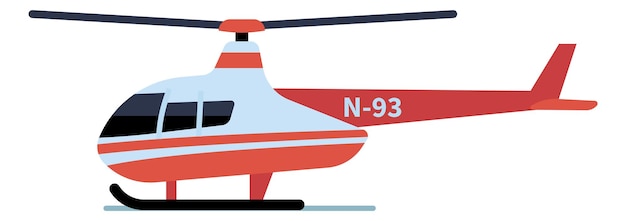 Icona di elicottero. giocattolo dell'elicottero del fumetto. elicottero con vista laterale