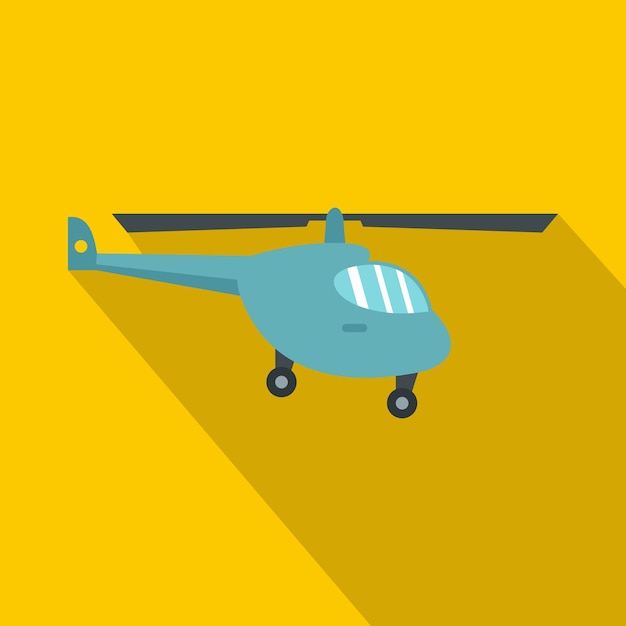 Helicopter icon Flat illustration of helicopter vector icon for web isolated on yellow background