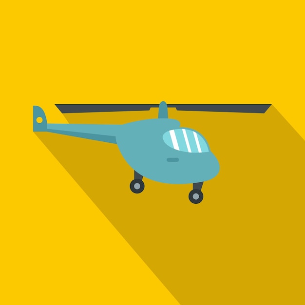 Helicopter icon flat illustration of helicopter vector icon for web isolated on yellow background