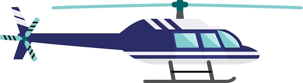 Helicopter Icon in Flat Style Vector Illustration