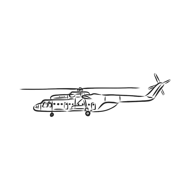 Helicopter illustration sketch. helicopter vector sketch on white background