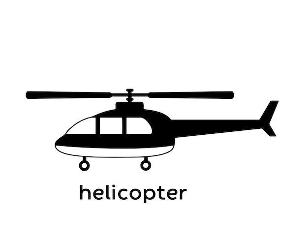 helicopter isolated vector Silhouettes on white background