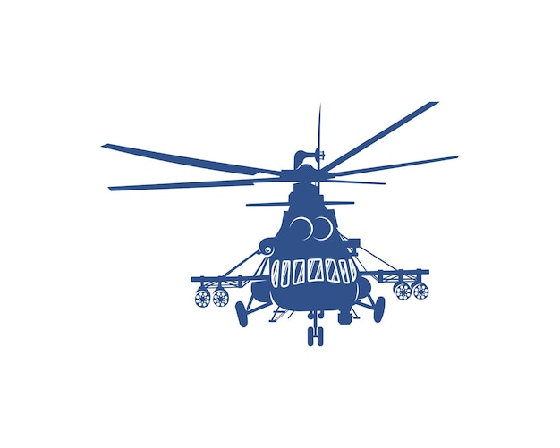 Helicopter logo design vector template Silhouette of Helicopter design illustration