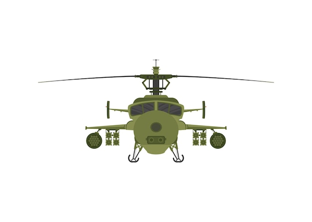 Vector helicopter military 2d illastration on white isolate background