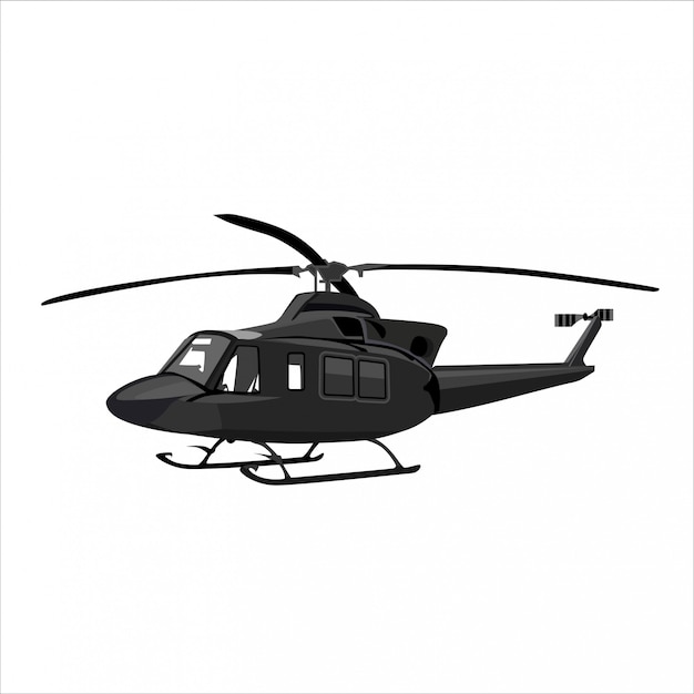 Vector helicopter in white background