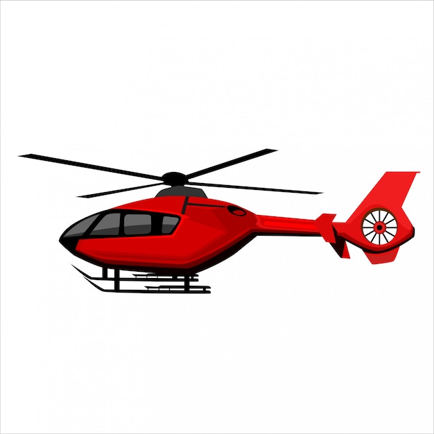 Helicopter In White Background