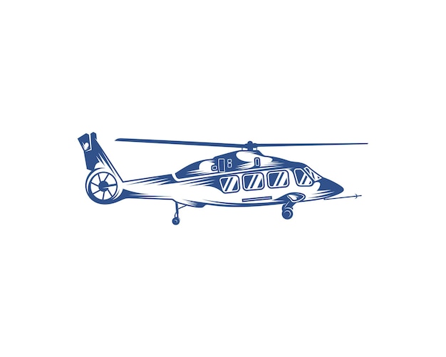 Helikopter logo ontwerp vector sjabloon silhouet van helikopter ontwerp illustratie