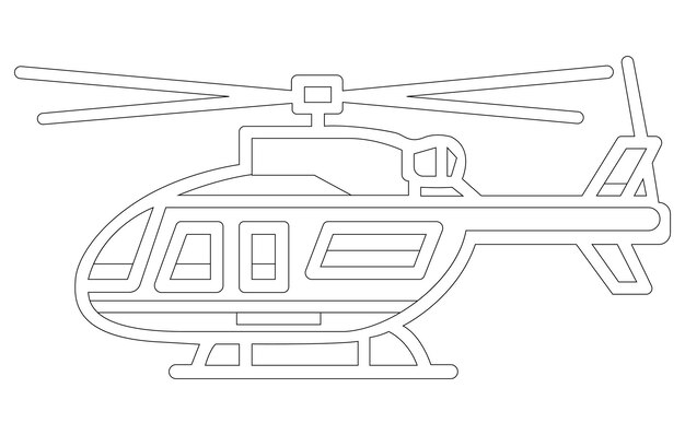 Helikopter pictogram overzicht vectorillustratie Overzichtstekening van helikopter