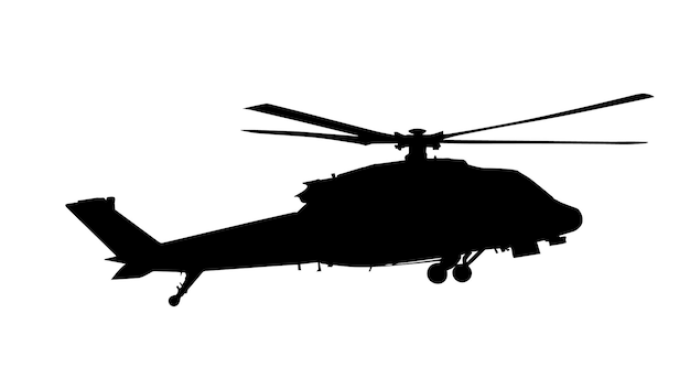 Helikopter silhouet helikopter vector silhouet