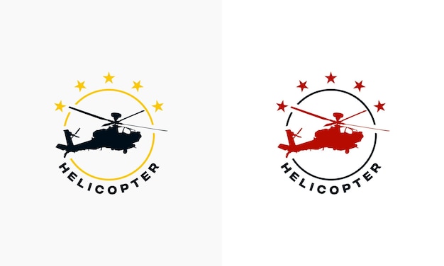 Vector helikopter silhouet logo ontwerpt sjabloon vector