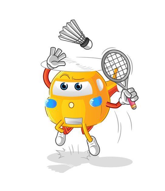 Helikopter smash op badminton cartoon cartoon mascotte vector