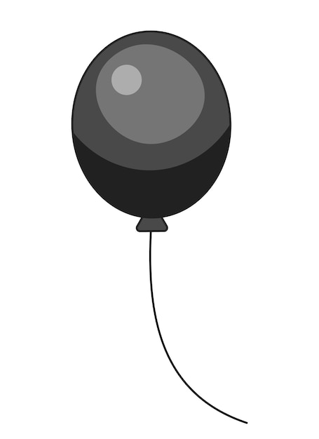 Premium Vector  Helium balloon floating black and white 2d cartoon object  surprise party decoration isolated vector outline item festive baloon on  string celebrate child birth monochromatic flat spot illustration