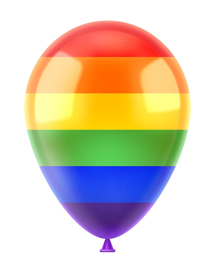 レインボー フラグ LGBT コミュニティ、ゲイ、レズビアンのヘリウム風船。