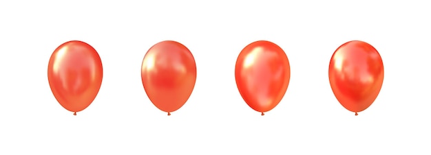  helium balloons. Realistic glossy red  balloon. .