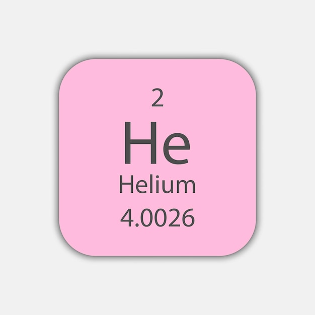 Helium symbol Chemical element of the periodic table Vector illustration