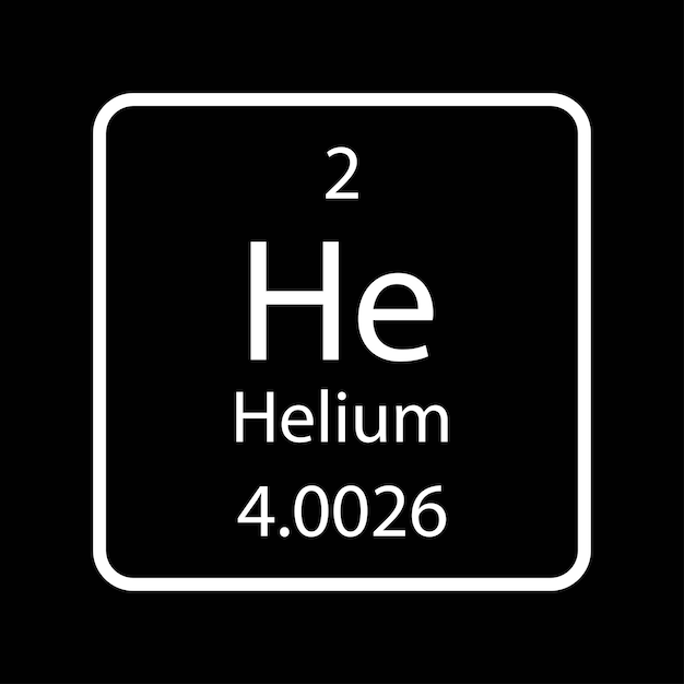 Helium symbol Chemical element of the periodic table Vector illustration