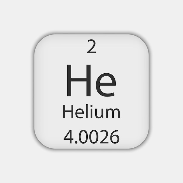 Helium symbol Chemical element of the periodic table Vector illustration