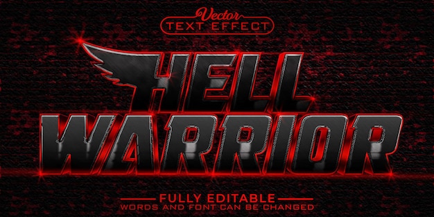 Hell Warrior Vector Editable Text Effect Template