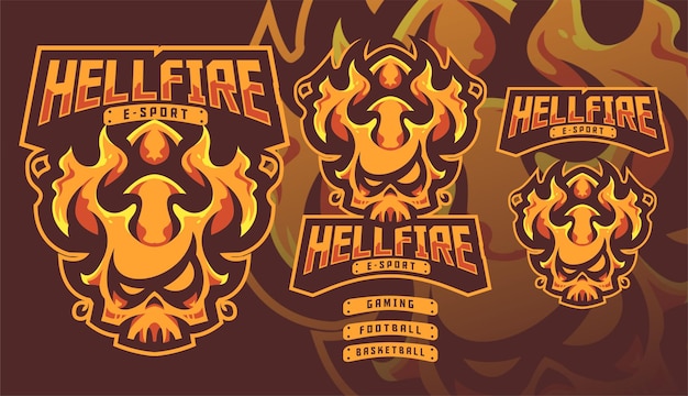 Hellfire Fire Monster Gaming Mascot Logo