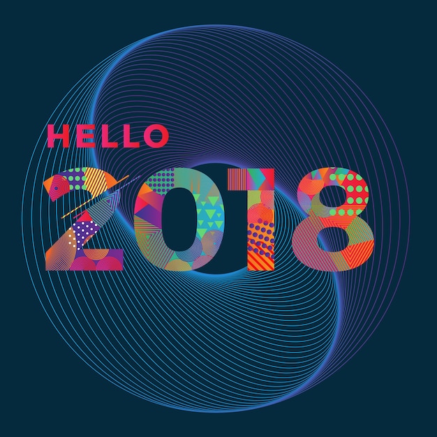 Vector hello 2018